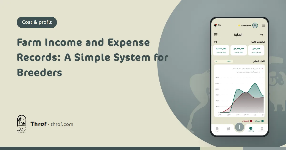 Recording farm income and expenses for a livestock herd — Throf