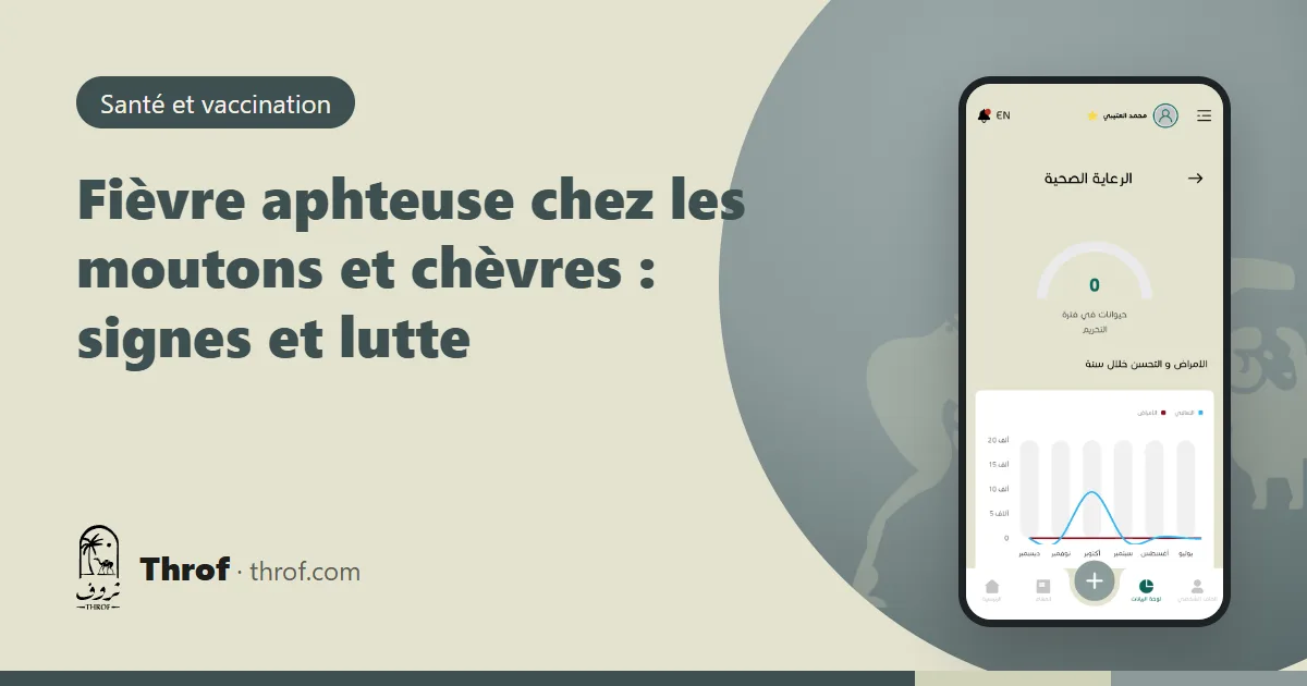 Fièvre aphteuse chez les moutons et les chèvres, signes et lutte — Throf