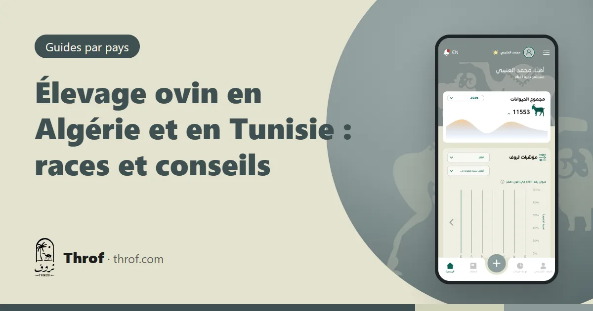 Moutons Ouled Djellal sur la steppe algérienne — Élevage ovin en Algérie et en Tunisie — Throf