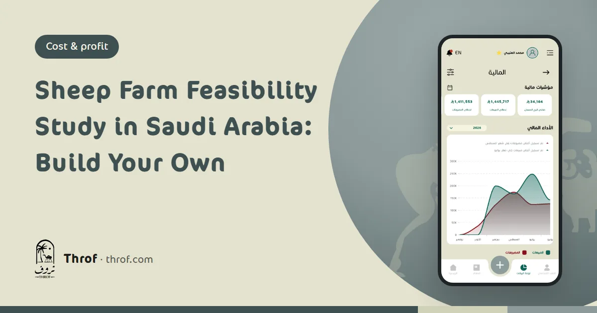 Sheep farm feasibility study for Saudi Arabia with cost and revenue tables — Throf